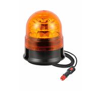 Rotativo Ámbar LED R65 Señalización Advertencia 12/24V - Homologado R65, 3 Funciones Flash Rotación Destello, Pirulo Tractor, Luz Emergencia Vehículos agrícolas, Base imán