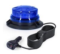 Rotativo Luz LED estroboscópica, 12V-24V Azul Luz de emergencia V16 de magnético con 3 meters cable para vehículos, tractores, carros de golf, UTV…