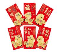 Rote Geldumschläge Cartoon - 6 Stück Tragbar Heimdekoration | Chinesisches Neujahr Dekoration Für Freundin Männer Frauen Kinder Mädchen Jugendliche Teenager Sohn Familie Fest Feier Glück Gesche