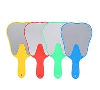 Rotekt Espejo de mano con mango de diente, 4 colores de moda útil lindo mango de plástico cuidado dental herramienta espejo de mano, espejo de mano para niños espejo de viaje espejo de mano (4