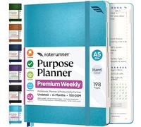 Roterunner Agenda de propósito, A5, 14.7 x 21.1 cm, sin fecha, 2026, diario, semanal y mensual, herramienta de establecimiento de objetivos de productividad para el trabajo, hogar, TDAH, diario de
