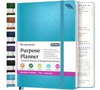 Roterunner Agenda de propósito, A5, 5.8 x 8.3 pulgadas, sin fecha, 2025, diario, semanal y mensual, herramienta de establecimiento de objetivos de productividad para el trabajo, hogar, planificador de