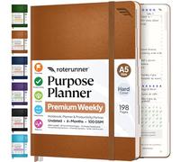 Roterunner Agenda de propósito A5 de 5.8 x 8.3 pulgadas, sin fecha, 2026, diario, semanal y mensual, herramienta de establecimiento de objetivos de productividad para el trabajo, hogar, planificador