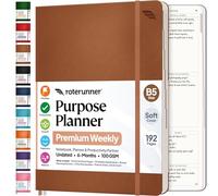 Roterunner Cuaderno planificador de propósito B5 de 7.5 x 9.8 pulgadas, sin fecha, planificador 2025, diario, semanal y mensual, herramienta de establecimiento de objetivos de productividad para el