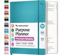 Roterunner Cuaderno planificador de propósito B5 de 7.5 x 9.8 pulgadas, sin fecha, planificador 2025, diario, semanal y mensual, herramienta de establecimiento de objetivos de productividad para el