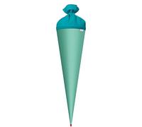 ROTH Bolsa escolar para manualidades, 70 cm, color menta, redonda, con punta estable de color rojo con cierre de fieltro