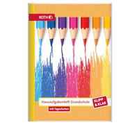 ROTH Klipp&Klar - Cuaderno de tareas para escuela primaria, A5, 1 semana y 2 páginas, lápices de colores