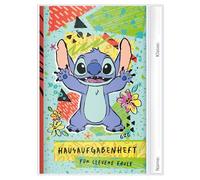 ROTH Libro de tareas para Clever Lazy 2026/2027, edición de película de personajes, calendario escolar A5 con calendario presentado y hojas de calcomanías, 1 semana en 2 páginas (Disney Stitch)