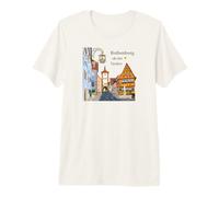 Rothenburg OB Der Tauber, Baviera, Alemania, Dibujo a Mano Camiseta Premium