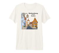 Rothenburg OB Der Tauber, Baviera, Alemania, Dibujo a Mano Camiseta Premium