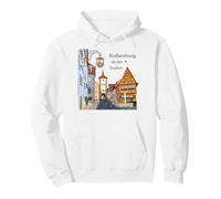 Rothenburg OB Der Tauber, Baviera, Alemania, Dibujo a Mano Sudadera con Capucha
