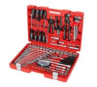 Rothewald Juego de herramientas industriales, 122 piezas, métricas, llaves de vaso y puntas, carracas dentadas finas, llaves especiales, ideal para motocicleta, coche, hobby y hogar.