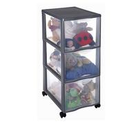 Rotho 447608F096 Orgamix Tower - Cajonera con Ruedas (3 Cajones), Color Gris