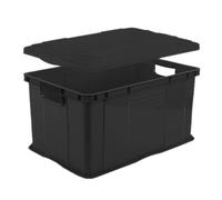 Rotho Agilo Caja de almacenamiento 55l, Plástico (PP) sin BPA, negro reciclado, A3/55l (59.0 x 39.0 x 31.0 cm)