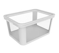 Rotho Albris Caja de almacenamiento 45l con tapa, Plástico (PP reciclado), blanco/transparente, 45l (57.0 x 39.2 x 27.0 cm)