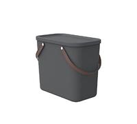 Rotho Albula Caja de almacenamiento de 25 l con tapa, plástico (PP reciclado), antracita, 25 l (40,0 x 23,5 x 34,0 cm), no aplicable