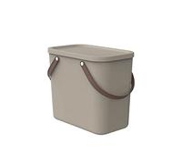 Rotho Albula Caja de almacenamiento de 25 l con tapa, plástico (PP reciclado), cappuccino, 25 l (40,0 x 23,5 x 34,0 cm)