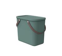 Rotho Albula Caja de almacenamiento de 25 l con tapa, plástico (PP reciclado), verde, 25 l (40,0 x 23,5 x 34,0 cm)