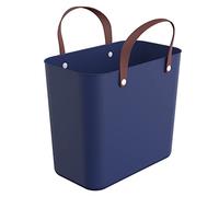 Rotho Albula - Cesta de la compra (25 L, plástico PP reciclado), color azul, 25 l (40,0 x 23,5 x 34,0 cm)