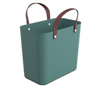 Rotho Albula - Cesta de la compra (25 L, plástico PP reciclado), color verde, 25 l (40,0 x 23,5 x 34,0 cm), verde, 25l (40,0 x 23,5 x 34,0 cm), NUEVO