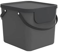 Rotho Albula - Cesto para la colada (40 L, con tapa, plástico PP reciclado), color antracita, 40 l (40,0 x 35,8 x 34,0 cm)