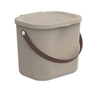 Rotho Albula - Recipiente de almacenamiento con tapa, 6 L, sistema de almacenamiento, con asa de plástico reciclado, sin BPA (capuchino)