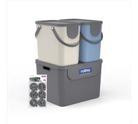 Rotho Albula Set Cubo de Basura Cocina Cubos de Basura de Reciclaje 105 L