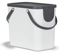 Rotho Albula Sistema de separación de residuos 25l para la cocina, Plástico (PP) sin BPA, blanco/antracita, 25l (40.0 x 23.5 x 34.0 cm)