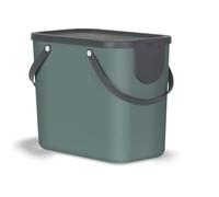 Rotho Albula Sistema de separación de residuos 25l para la cocina, Plástico (PP) sin BPA, verdeoscuro/antracita, 25l (40.0 x 23.5 x 34.0 cm)