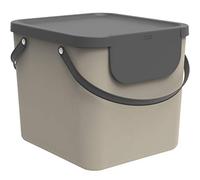 Rotho Albula - Sistema de Separación de Residuos 40 L para la Cocina, Plástico (PP) sin BPA, Marrón Capuchino/Gris Antracita, 40 L (40.0 x 35.8 x 34.0 cm)