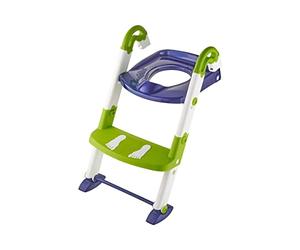Rotho Baby Design KidsKit 3 en 1, Aprendizaje de orinal, A partir de 18-36 Meses: 41.5 x 25 x 67 cm plegado, Blanco/Verde/Azul, 600060255
