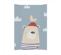 Rotho Babydesign Cambiador en Cuña 50x70 cm “Bär Ahoi” - Azul, Suave e Impermeable, Acolchado Grueso, Laterales Elevados, PVC Oeko-Tex, Fácil de Limpiar