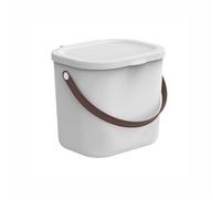 Rotho Babydesign Mini contenedor para pañales YUMA: contenedor para pañales fabricado en plástico reciclado, higiénico y ecológico, con tapa y asa de transporte, blanco, 6 litros.