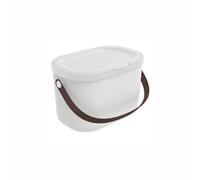 Rotho Babydesign Organizador para cambiador YUMA fabricado en plástico reciclado, higiénico y ecológico, con tapa y asa de transporte, blanco, 3,2 litros.