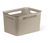 Rotho Babydesign Pina Cesta M - Cesta de almacenamiento de plástico para habitación de bebé, baño y hogar, organizador para estantes y cajones, ligero, ergonómico, con esquinas redondeadas, color topo