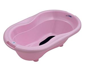 Rotho Babydesign TOP Bañera, Con alfombra antideslizante y tapón de drenaje, 0-12 Meses, TOP, Tender Rosé Pearl (Rosa), 200010208
