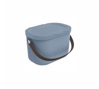 Rotho Babydesign YUMA Organizador para cambiador: fabricado con plástico reciclado, higiénico y respetuoso con el medio ambiente, con tapa y asa de transporte, azul, 3,2 litros.
