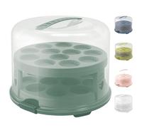 Rotho Bandeja para tartas de Fresh con bandejas, plástico de calidad alimentaria (PP) sin BPA, turquesa/transparente, (35,5 x 34,5 x 26 cm)