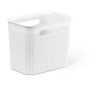 Rotho Brisen caja de almacenamiento estrecha 7l con 2 asas, Plástico (PP) sin BPA, blanco, 7l (26.2 x 18.0 x 21.1 cm)