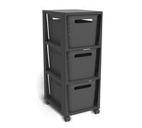 Rotho Brisen Cajonera Dormitorio Organizador Escritorio 3 x 16 L Antracita