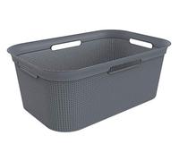 Rotho Brisen Cesta de lavandería 40l con 4 asas, Plástico (PP) sin BPA, antracita, 40l (59.6 x 39.6 x 23.2 cm)