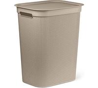 Rotho Brisen - Colector de Lavado de 50 L con Tapa y 2 Asas, Plástico (PP) sin BPA, Marrón Capuchino, 50 L (43.1 x 34.0 x 52.9 cm)