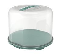 Rotho Campana para tartas Fresh XL, de plástico de calidad alimentaria (PP) sin BPA, turquesa/transparente, (35,5 x 34,5 x 26 cm)