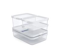Rotho CAUMA Set de 5 Organizadores de Nevera, Cajas Apilables de Cocina