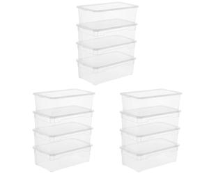 Rotho Clear Juego de 4 cajas de almacenamiento de 5l con tapa, Plástico (PP) sin BPA, transparente, 4 x 5l (33.0 x 19.0 x 11.0 cm) (Paquete de 3)