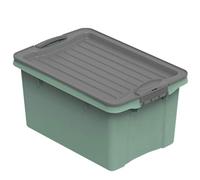 Rotho Compact Caja de almacenamiento de 4,5 l con tapa, Plástico (PP reciclado) sin BPA, verde, A5/4.5l (27.0 x 18.5 x 15.0 cm)