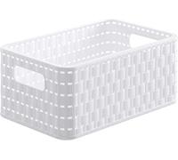 Rotho Country Caja de almacenamiento de 6l en aspecto de ratán, Plástico (PP) sin BPA, blanco, A5/6l (28.0 x 18.5 x 12.6 cm)