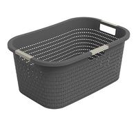 Rotho Cesta de la ropa Country – Plástico (PP) sin BPA – Antracita 40 l