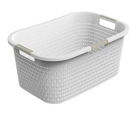Rotho Country Cesta de la ropa 40l, Plástico (PP) sin BPA, blanco, 40l (58.0 x 38.9 x 25.1 cm)