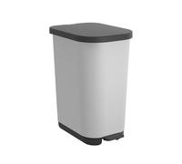 Rotho Cubo de basura Ribo con tapa a prueba de olores y pedal, capacidad de 25-40 litros, uso óptimo de la bolsa de basura, Kunstsoff